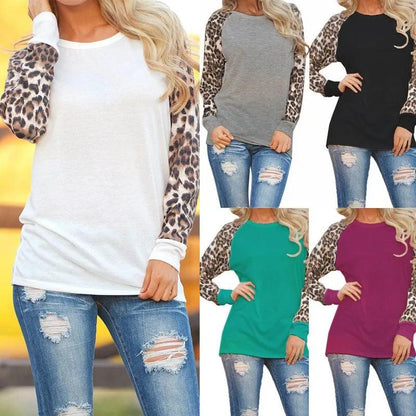 Leopard Print Long Sleeve Blouse