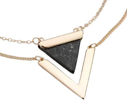 Marble Stone Triangle Necklaces - Better Mode