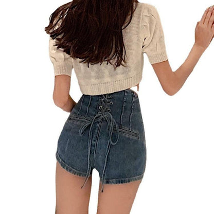 Women's High Waist Jean Shorts