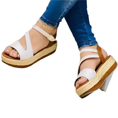 Women's Hollow Buckle Platform Sandals