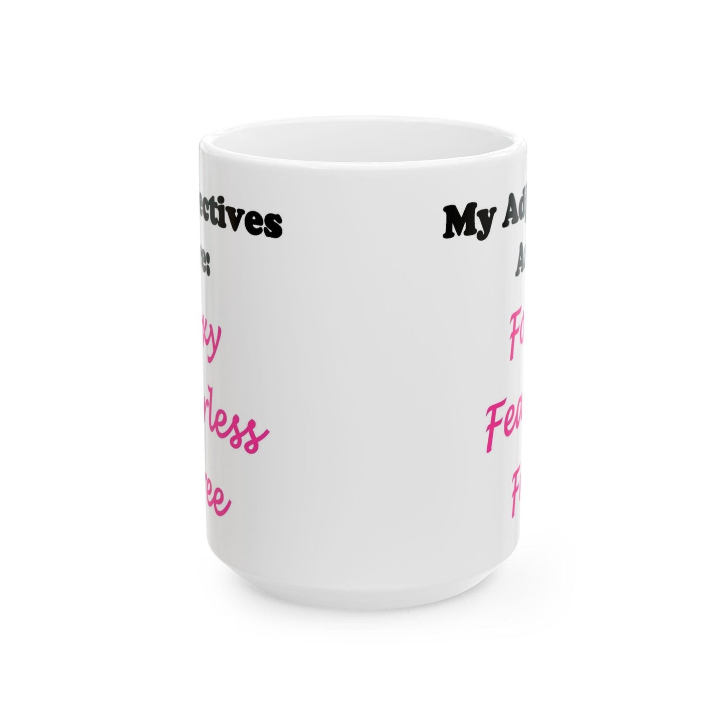 Adj. Foxy Free (White) - Ceramic Mug, (11oz, 15oz) - Better Mode