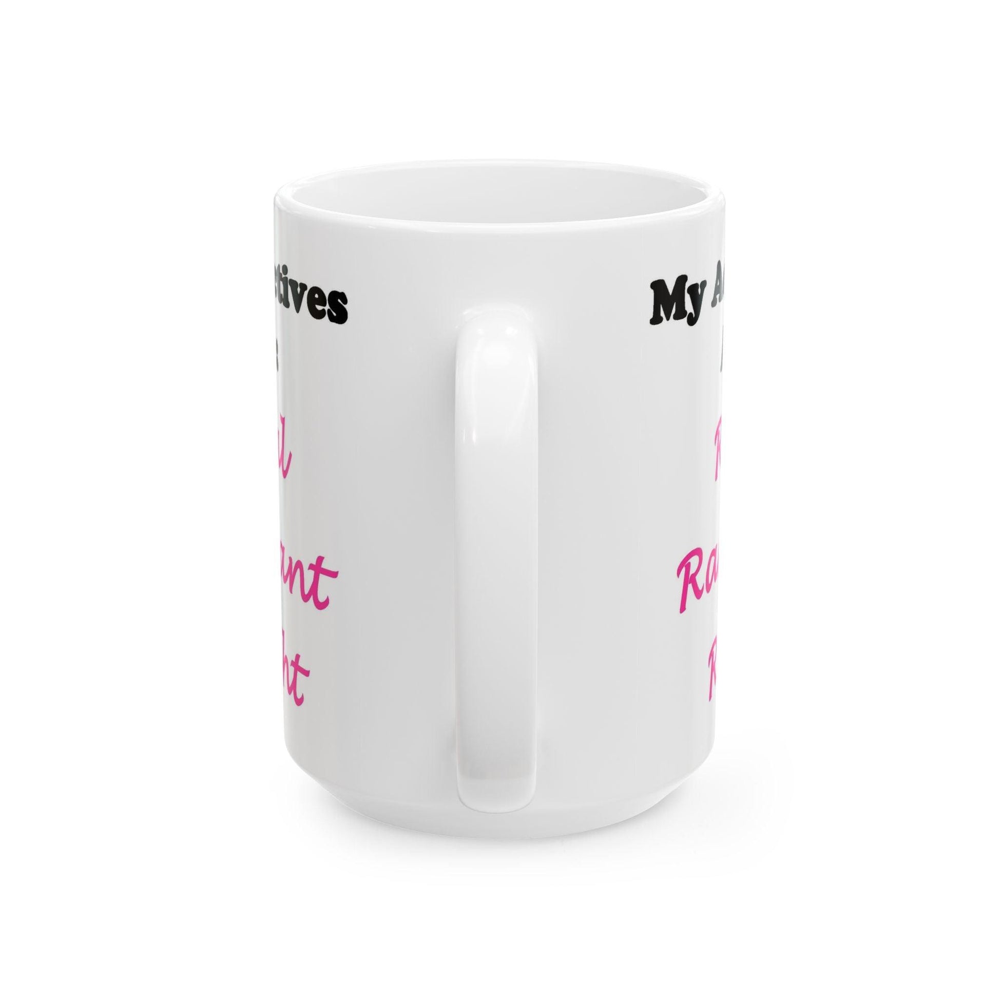 Adj. Radiant, Right (White) - Ceramic Mug, (11oz, 15oz) - Better Mode