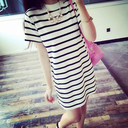 Women's Dress - Loose Fit - Horizontal Stripes - Better Mode