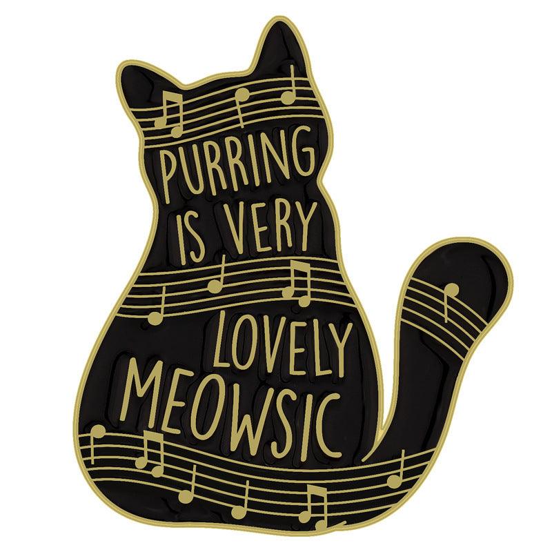 Cute Black Cat Piano Notes Brooch - Better Mode