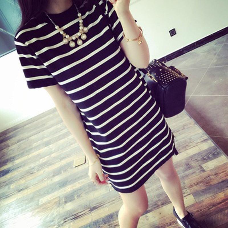 Women's Dress - Loose Fit - Horizontal Stripes - Better Mode